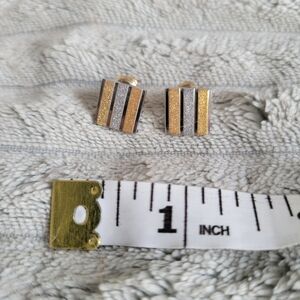 🎁FREE Add-on With Purchase Gold and Silver Striped Earrings